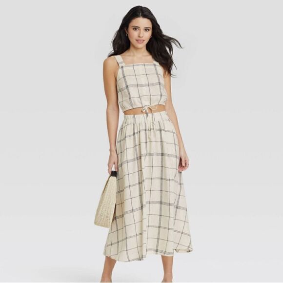 A New Day Womens Linen Blend Tie-Front Faux-Button Tank Top Cream Size XL NWT - Picture 4 of 11